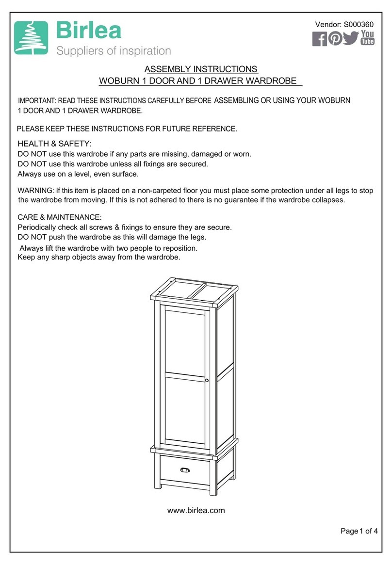 Birlea Woburn 1 Door 1 Drawer Wardrobe User manual