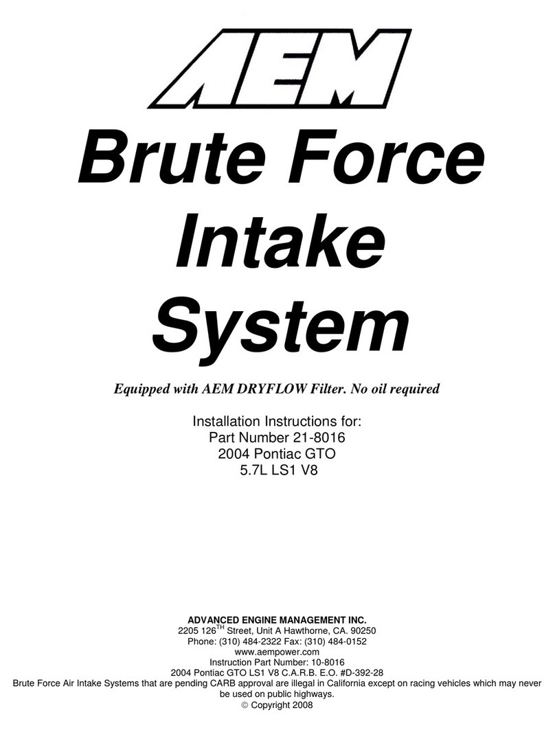 AEM 21-8016 Installation instructions manual