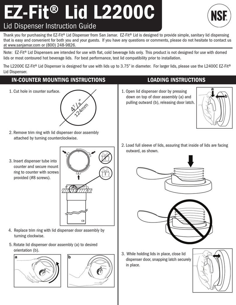 San Jamar EZ-Fit Lid L2200C Instruction guide