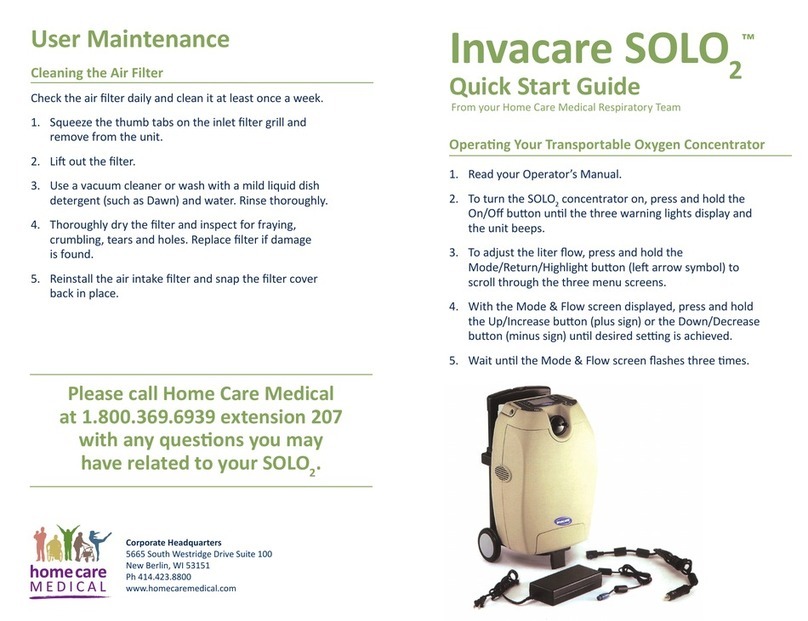 Invacare SOLO2 TPO100 quick start guide