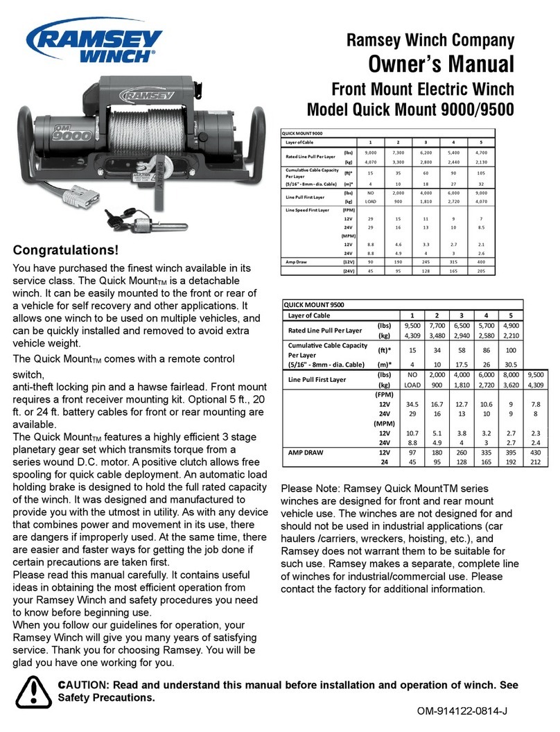 Ramsey Winch QUICK MOUNT 9000 owner's manual