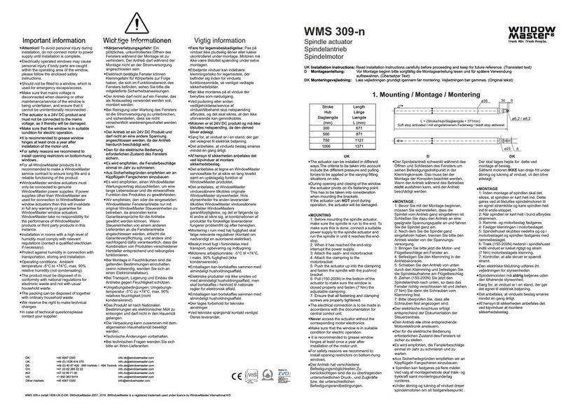WindowMaster WMS 309-n Service manual