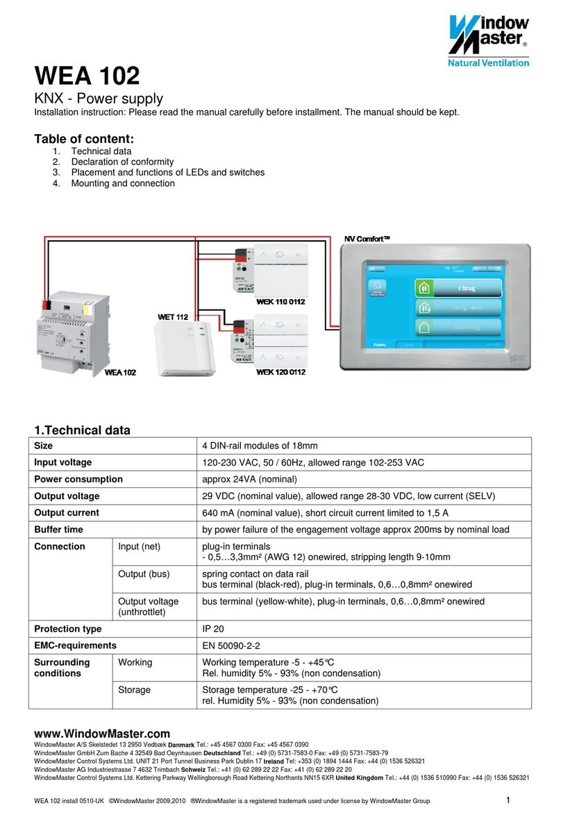 WindowMaster WEA 102 Installation instructions manual