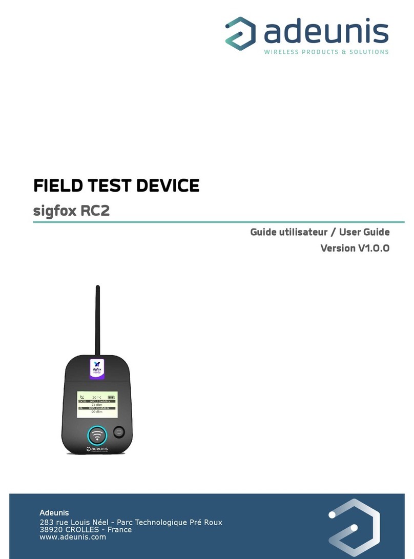 Adeunis RF FIELD TEST DEVICE - sigfox RC2 User manual