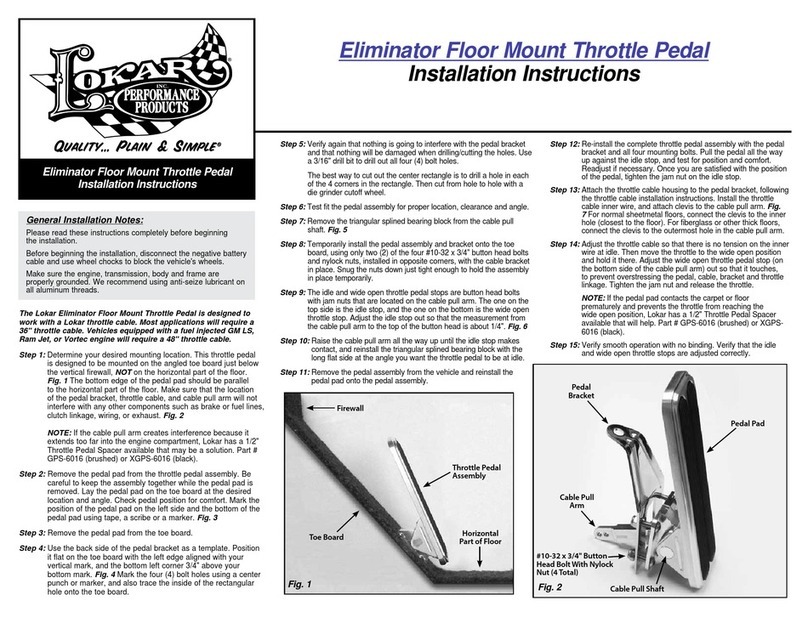LOKAR Eliminator Floor Mount Throttle Pedal installation instructions