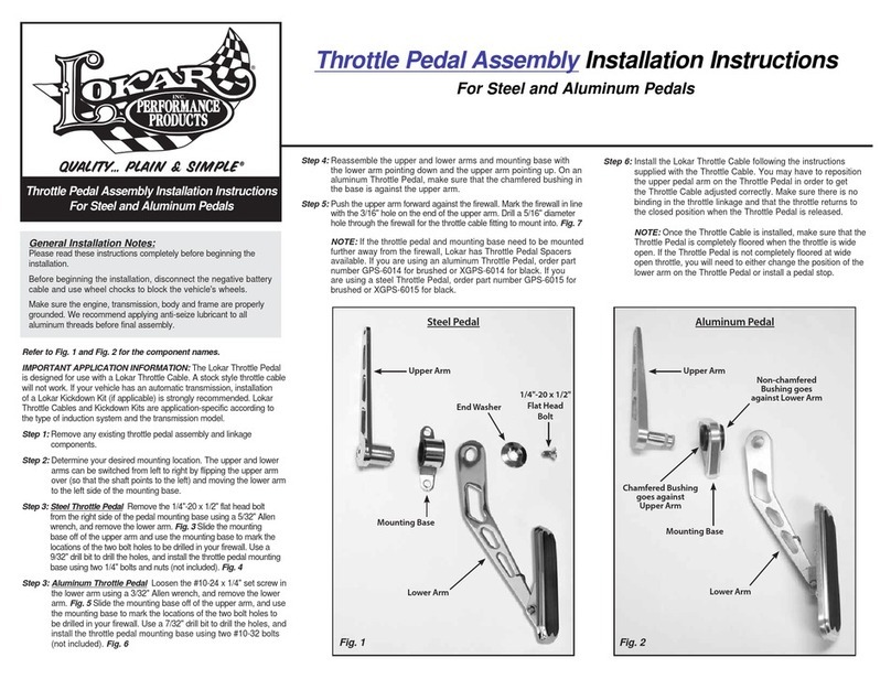 LOKAR Throttle Pedal Assembly installation instructions
