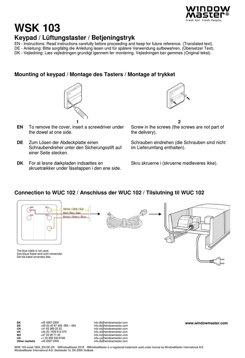 WindowMaster WSK 103 Installation instructions manual