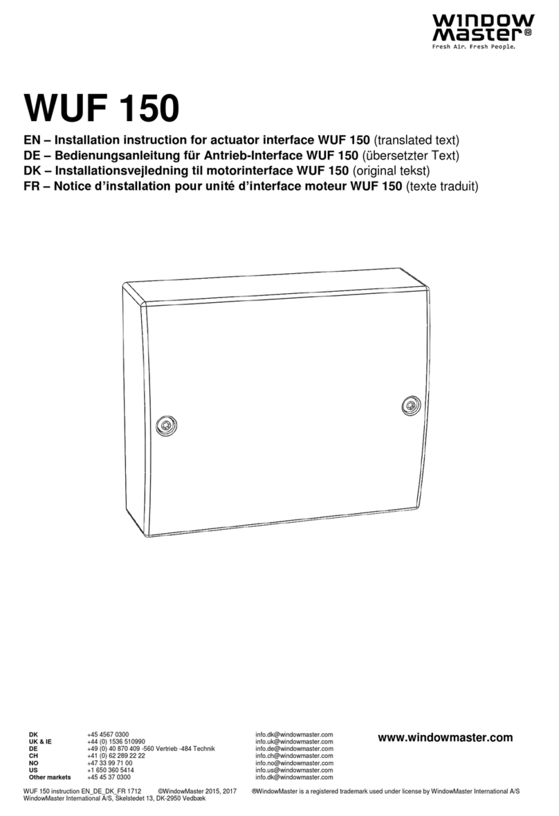 WindowMaster WUF 150 Installation instructions manual WindowMaster WUF 150 Installation instructions manual