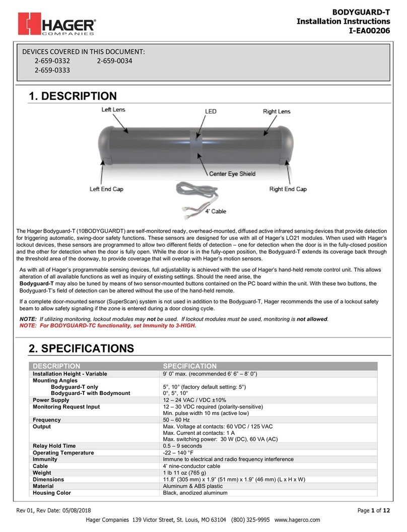 hager BODYGUARD-T Installation instructions manual hager BODYGUARD-T Installation instructions manual