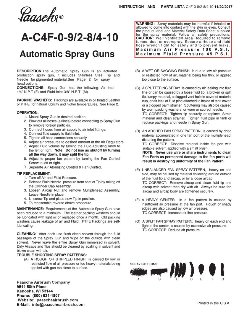 paasche A-C4F-0-9 Datasheet