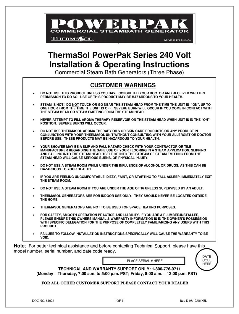 Thermasol PowerPak Series 240V Installation & operating instructions