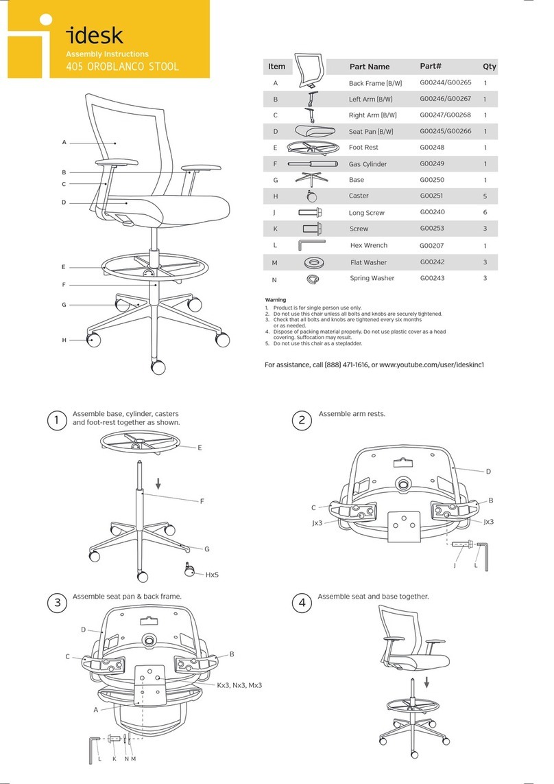 idesk 405 oroblanco General assembly instructions