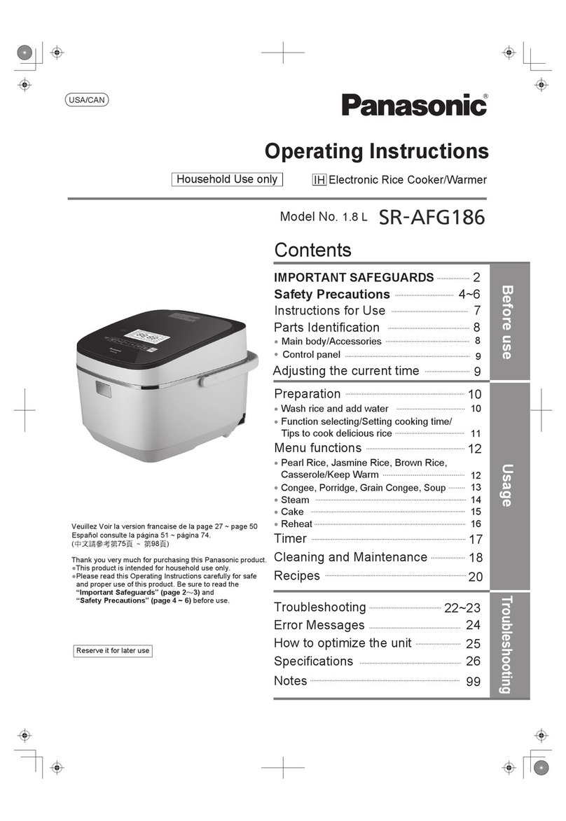Panasonic SR-AFG186 User manual
