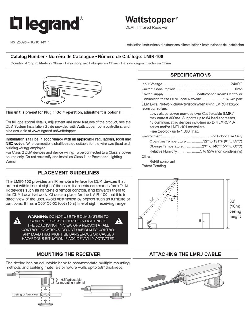 LEGRAND Wattstopper LMIR-100 Service manual