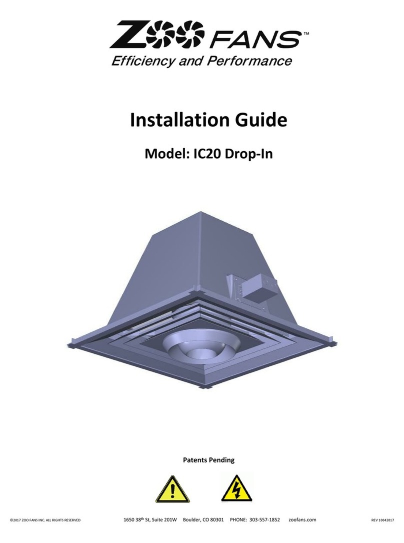 Zoo Fans IC20 Drop-In Installation guides