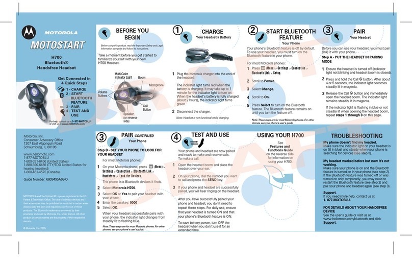 Motorola Motostart H700 User manual