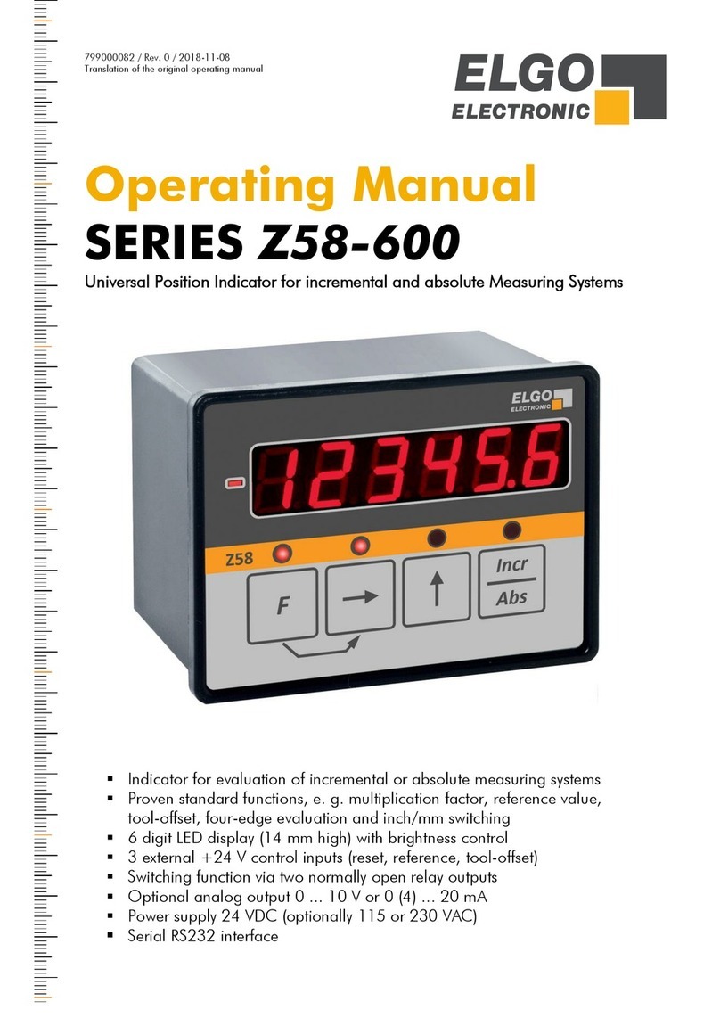 ELGO Electronic Z58-600 Series operating manual