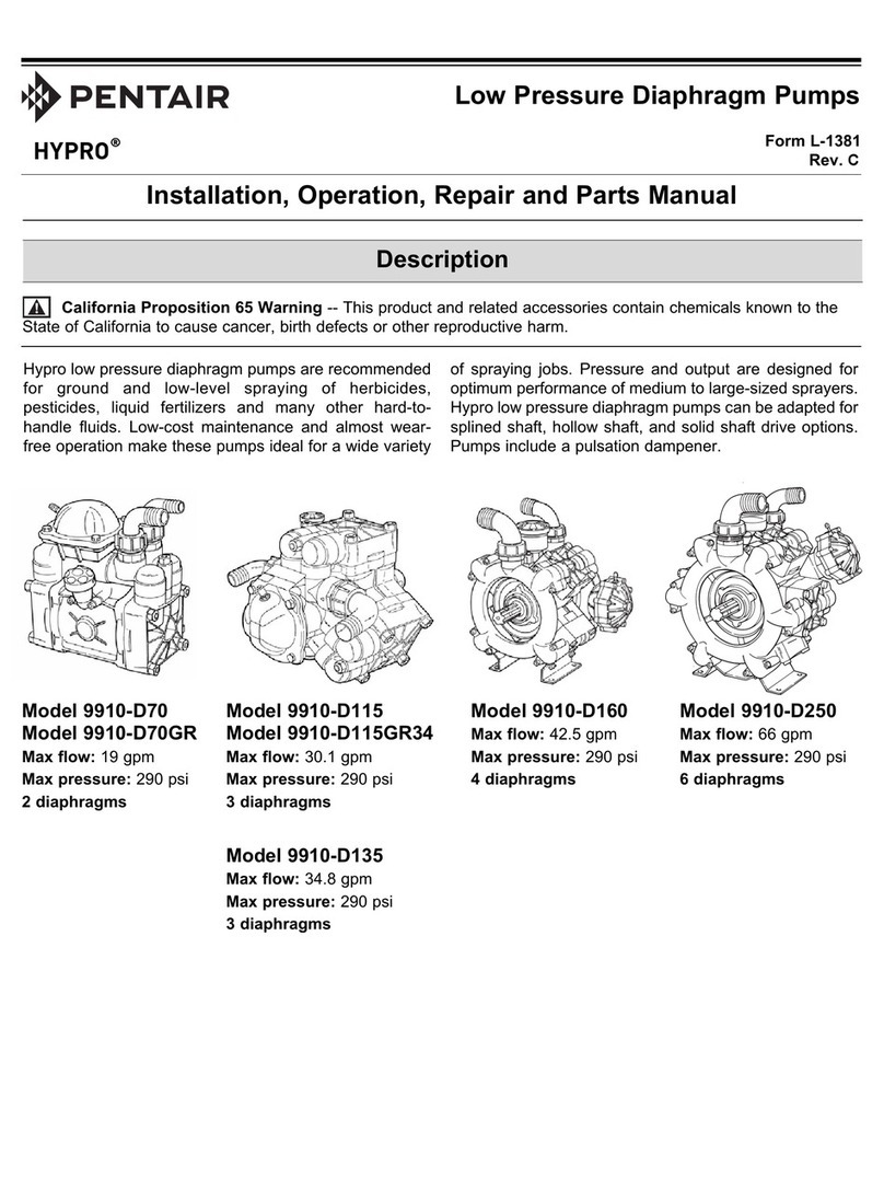 Pentair HYPRO 9910-D70 Use and care manual