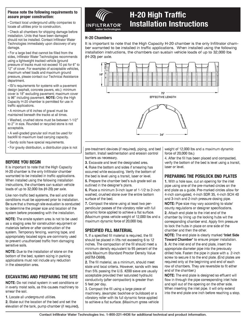 Infiltrator H-20 installation instructions