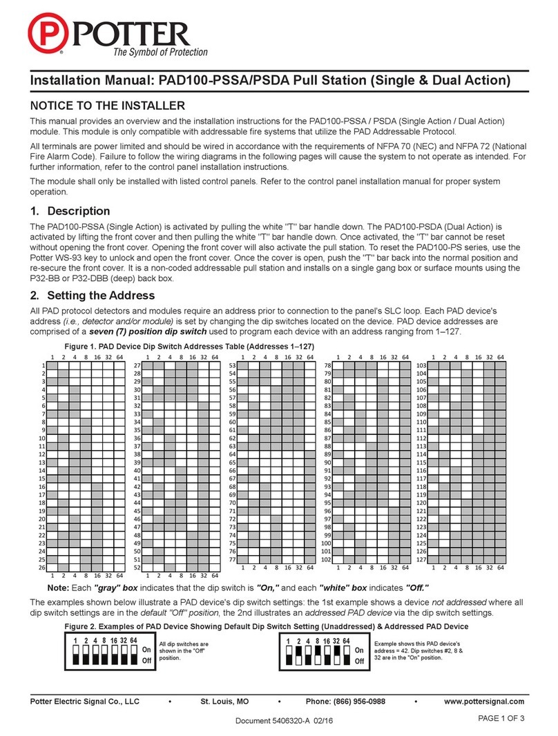 Potter PAD100-PSSA User manual