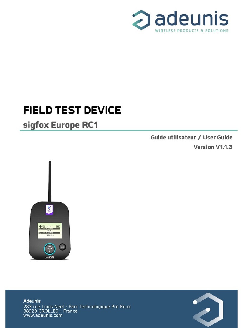 Adeunis RF FIELD TEST DEVICE sigfox Europe RC1 User manual