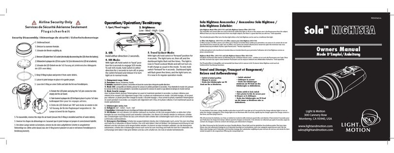 Light motion Sola NIGHTSEA owner's manual