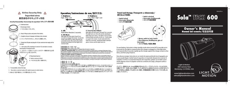 Light motion Sola TECH 600 User manual