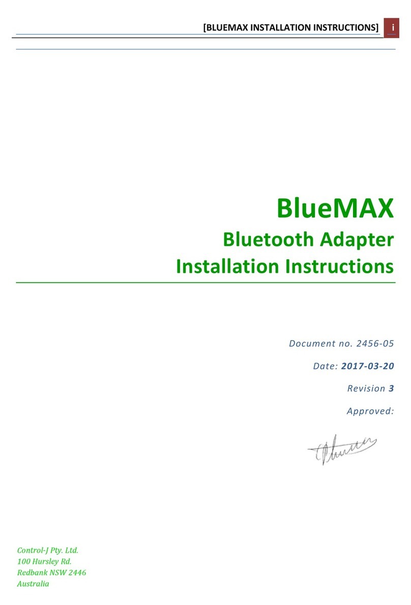 Control-J BlueMAX Installation instructions manual