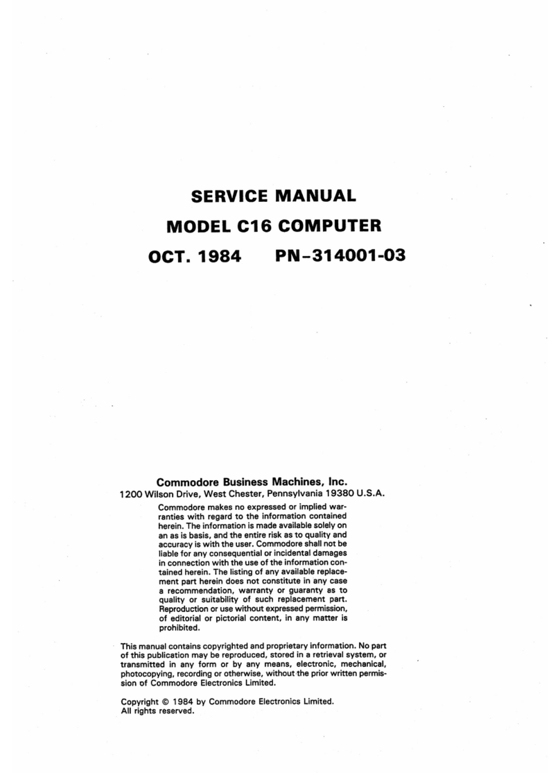 Commodore C16 Service manual