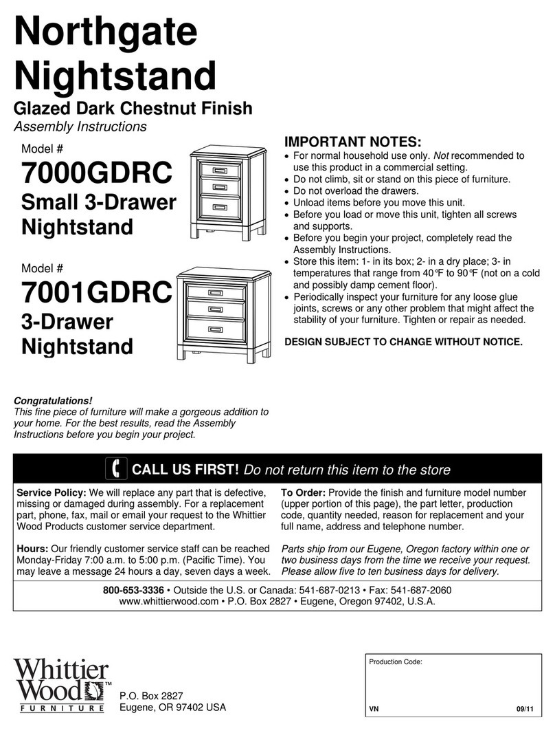 Whittier Wood 7000GDRC Assembly instructions Whittier Wood 7000GDRC Assembly instructions