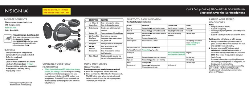 Insignia NS-CAHBT02-BK User manual