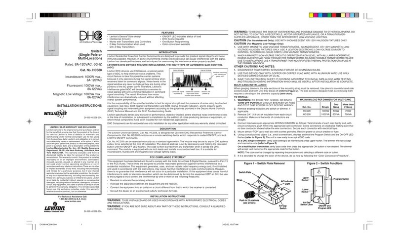 Leviton HCS08 installation instructions