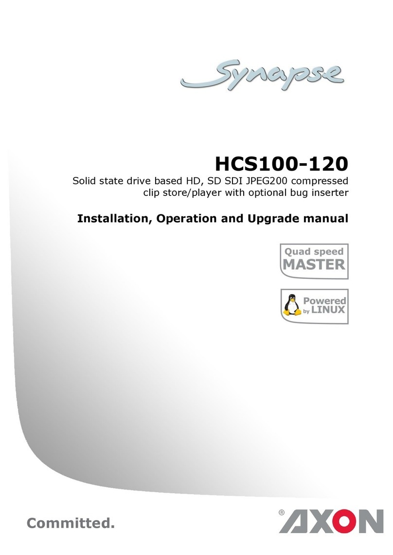 Axon Synapse HCS100 Installation, Operation and Upgrade manual