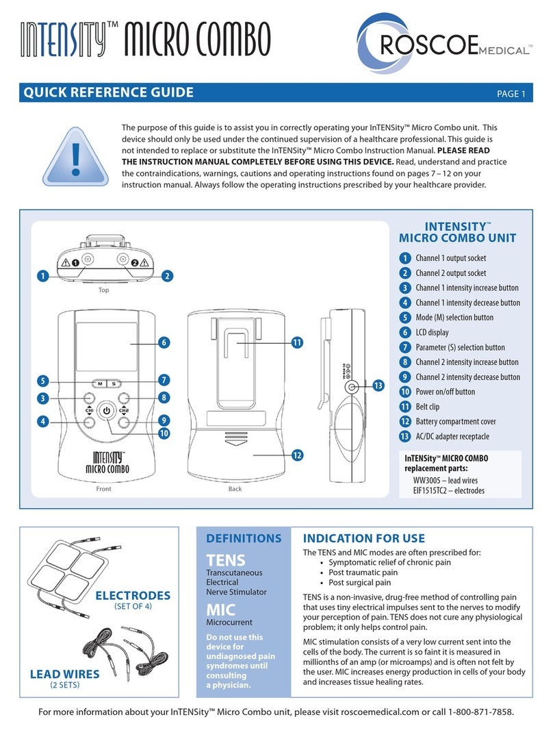 Roscoe Medical InTENSity Micro Combo Quick reference guide