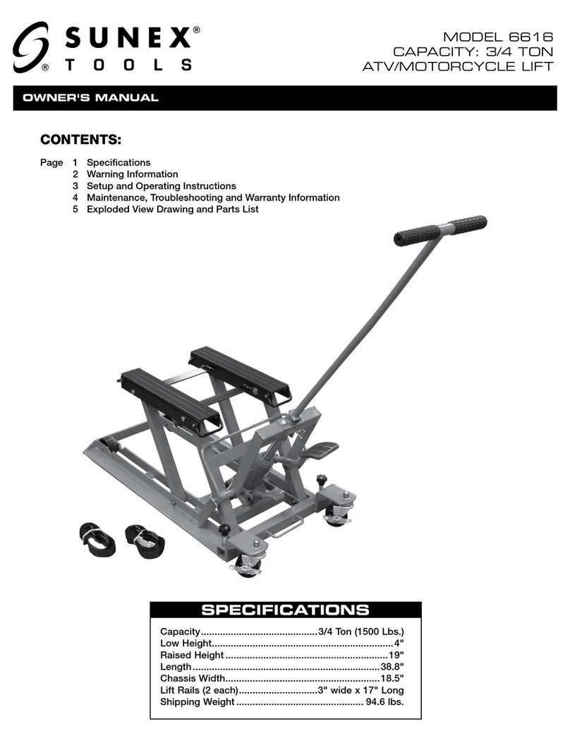 Sunex Tools 6616 User manual