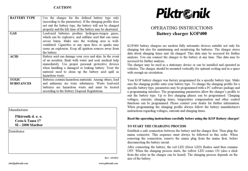 Piktronik KOP400 operating instructions
