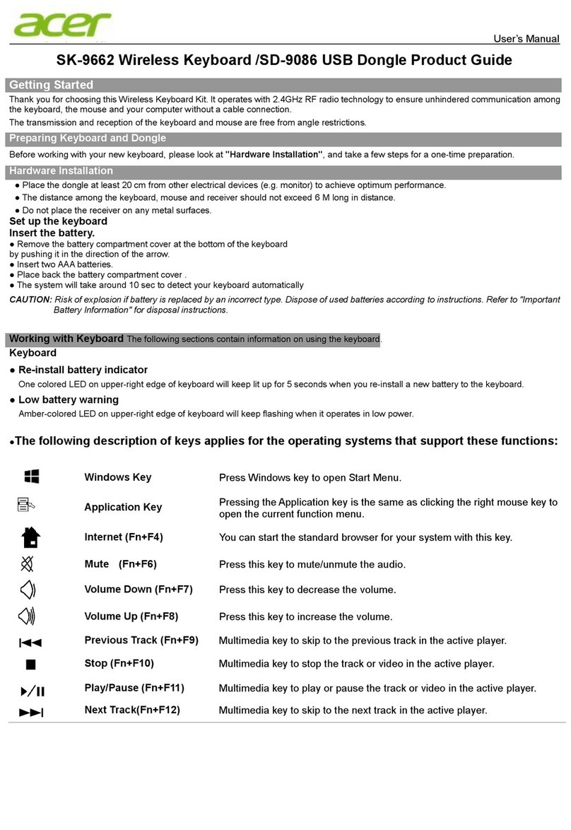 Acer SK-9662 Product guide