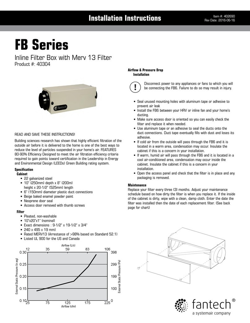 Fantech FB6 installation instructions