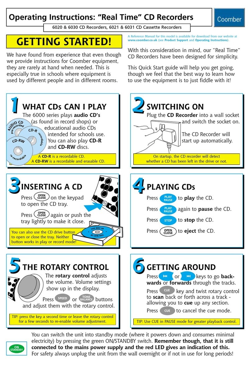 Coomber 6020 operating instructions