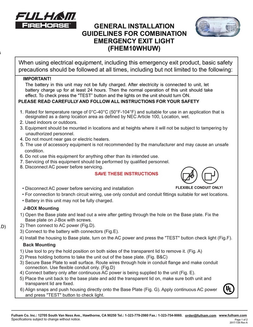 Fulham FireHorse FHEM10WHUW General installation guidelines