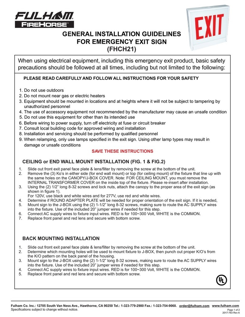 Fulham FireHorse FHCH21 General installation guidelines Fulham FireHorse FHCH21 General installation guidelines