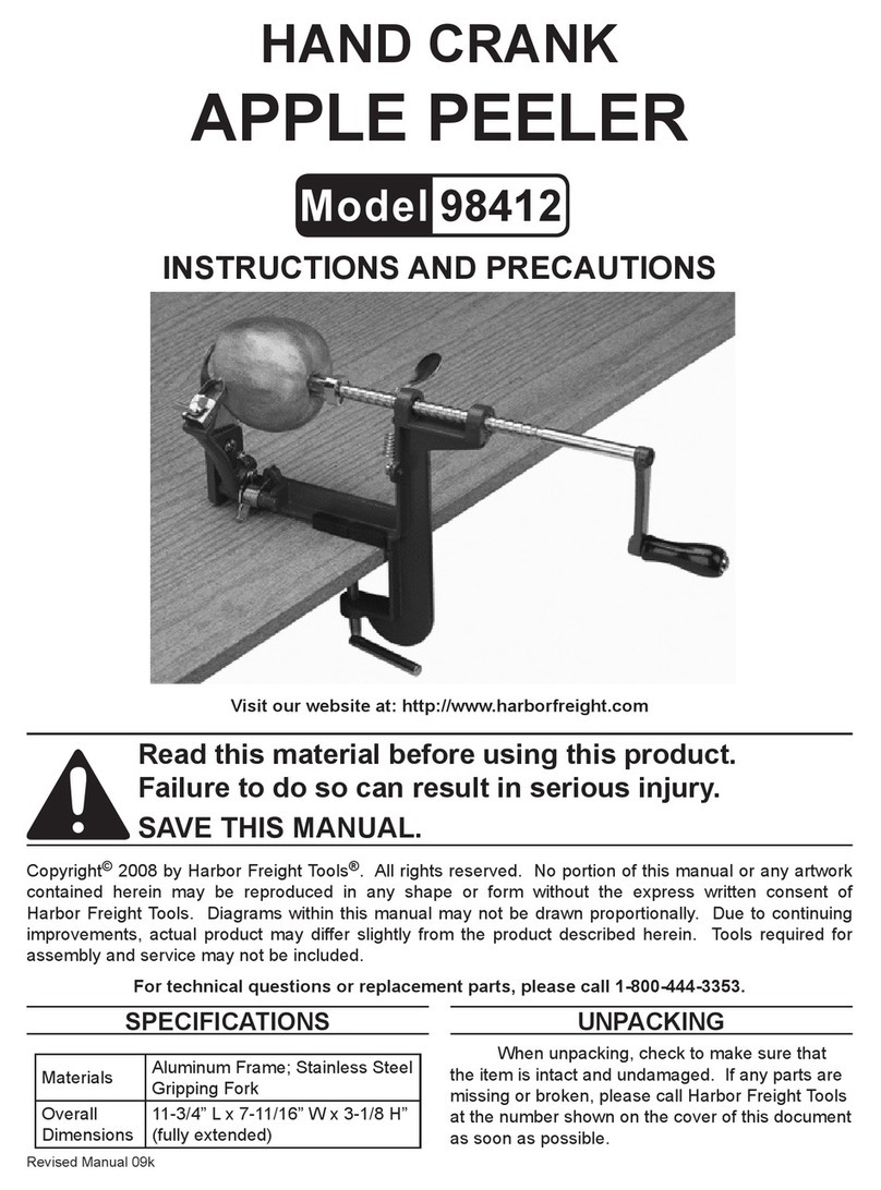 Harbor Freight Tools 98412 Instructions and precautions