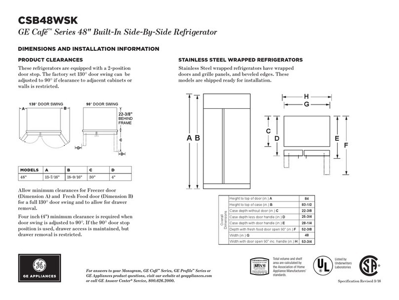 GE Cafe CSB48WSK Manual