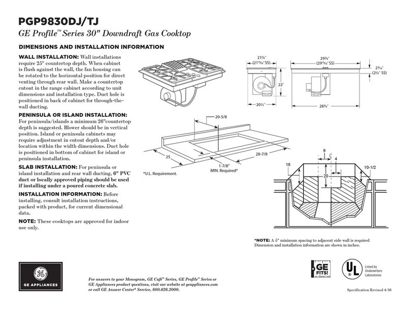 GE Profile PGP9830DJ Manual