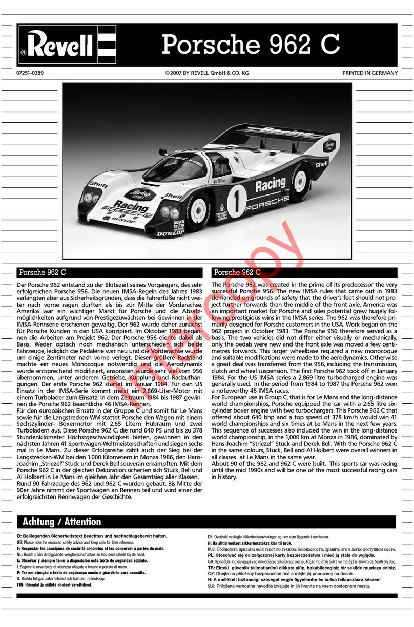 REVELL Porsche 962 C Assembly instructions