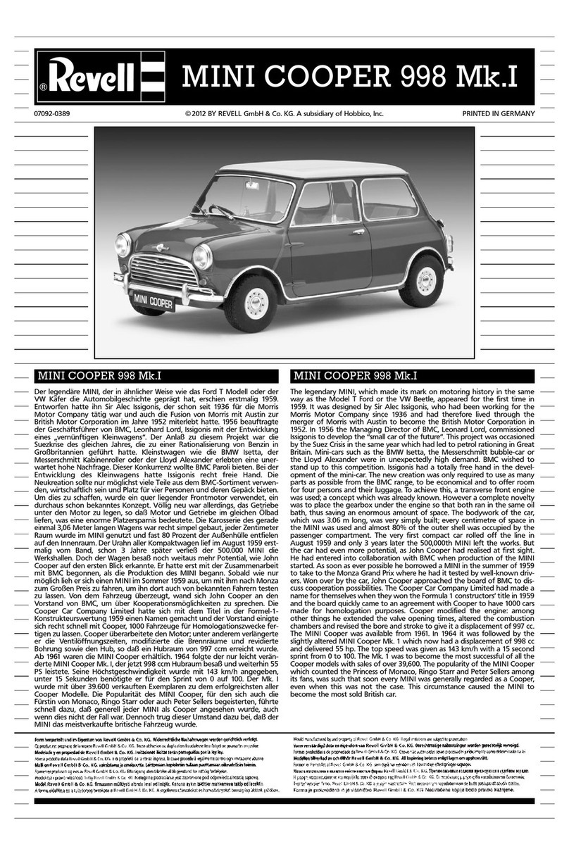REVELL MINI COOPER 998 Mk.I Assembly instructions