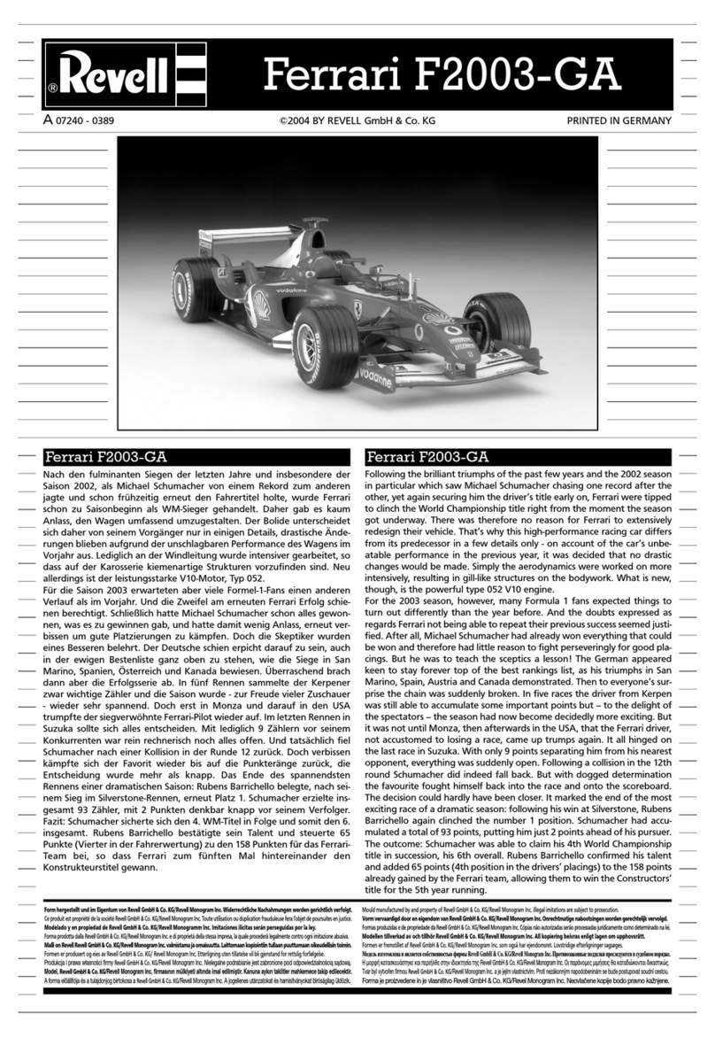 REVELL Ferrari F2003-GA Assembly instructions