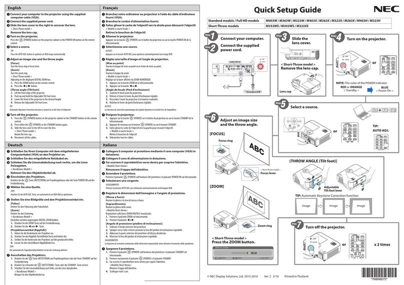NEC M403W User manual