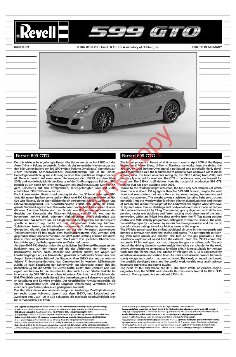 REVELL Ferrari 599 GTO Assembly manual