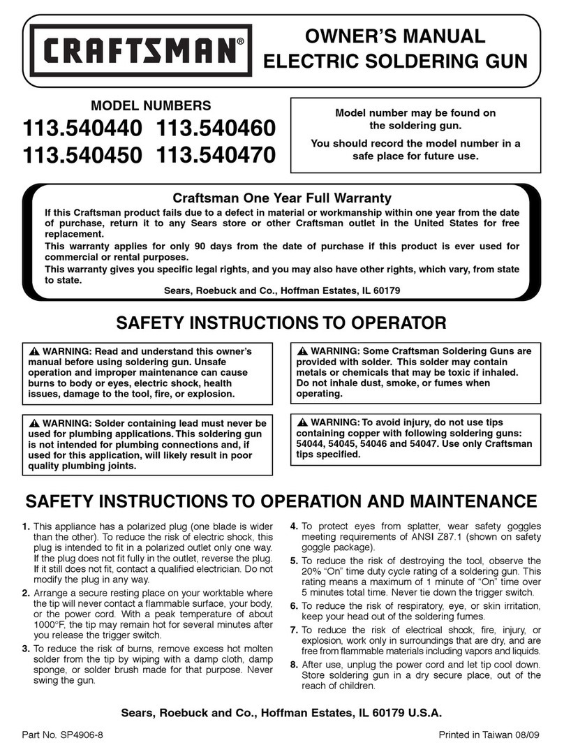 Craftsman 113.540440 owner's manual